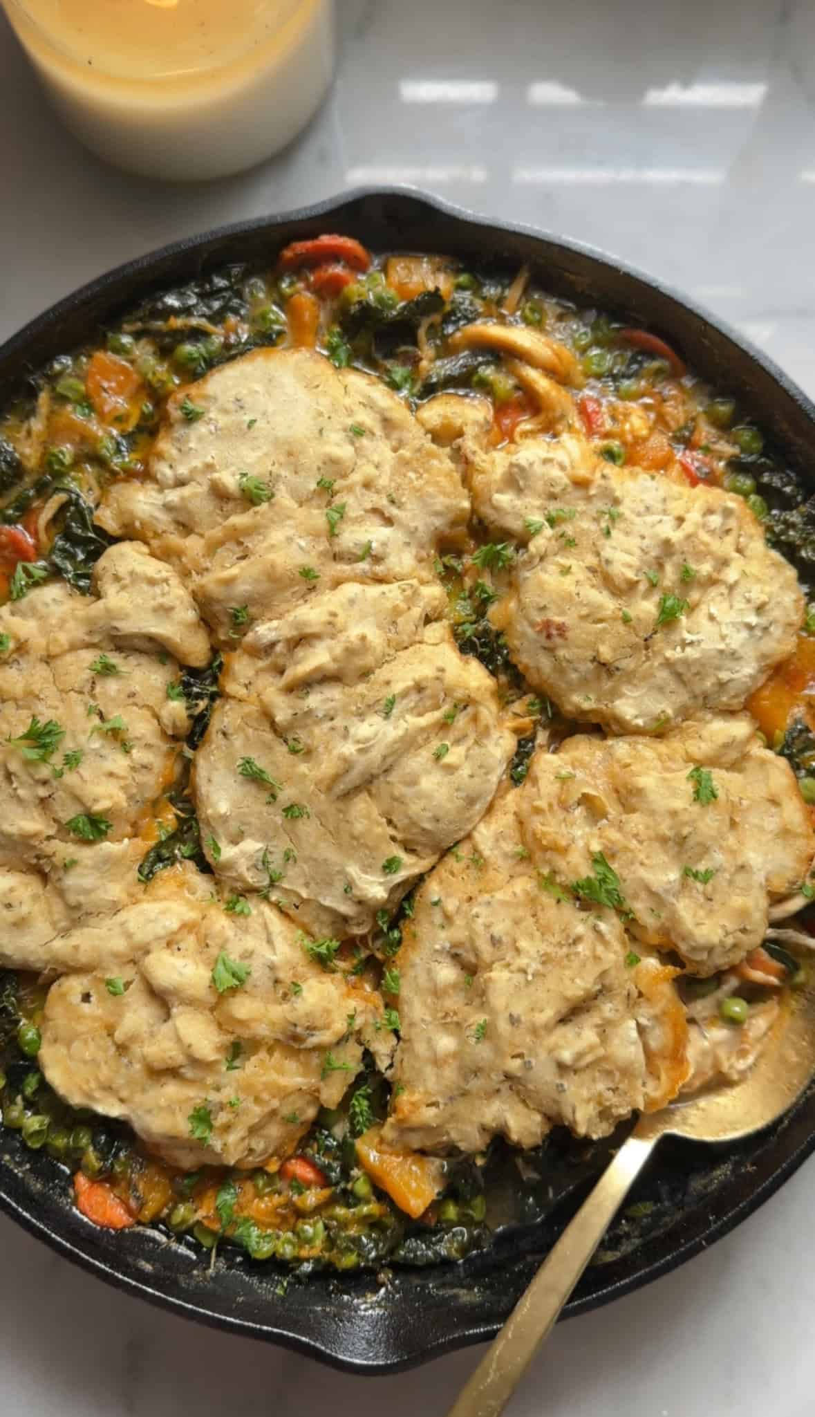 Best Skillet Chicken Pot Pie Gluten Free & Dairy Free