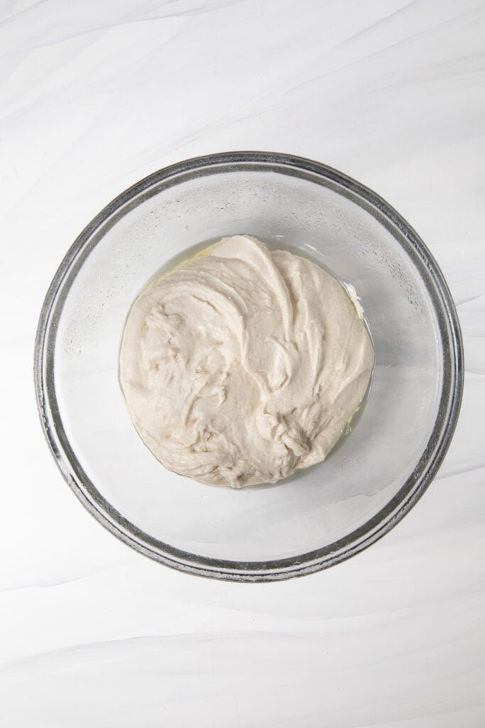 Mix the ingredients together in the bowl.