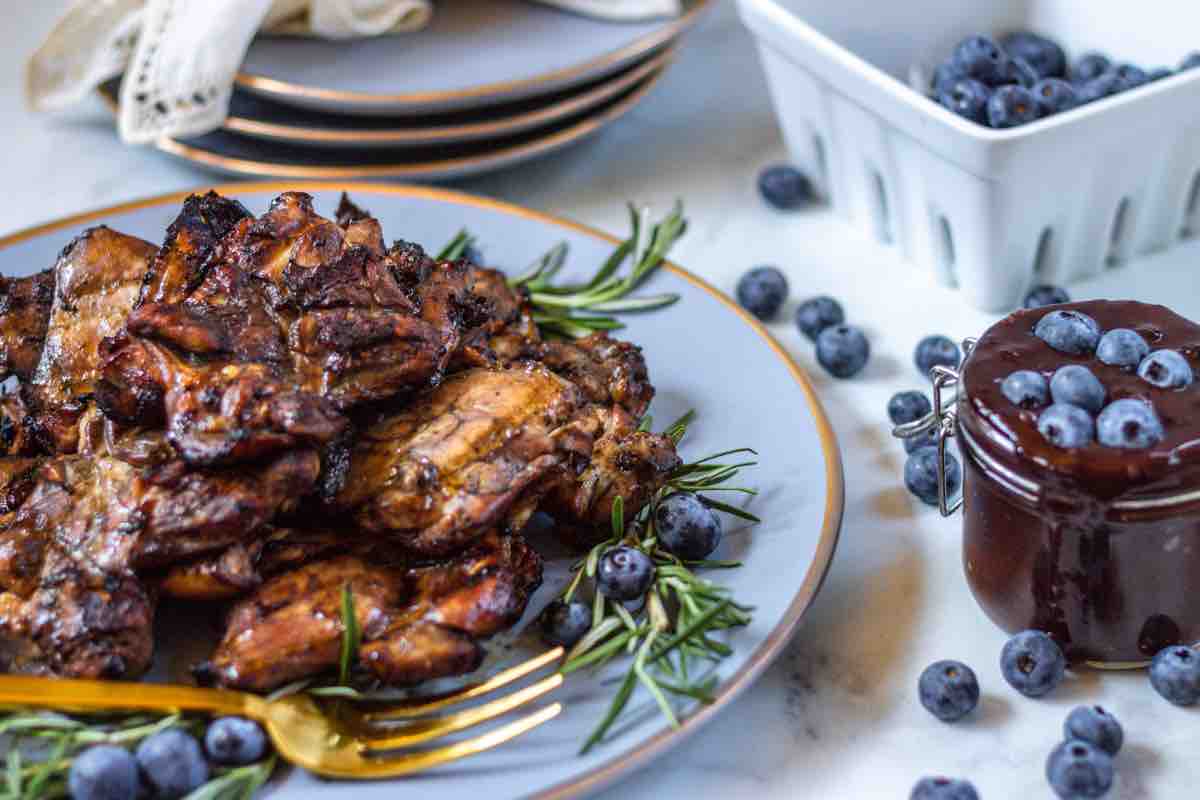 Grilled Chicken Thighs With Blueberry Low FODMAP BBQ Sauce