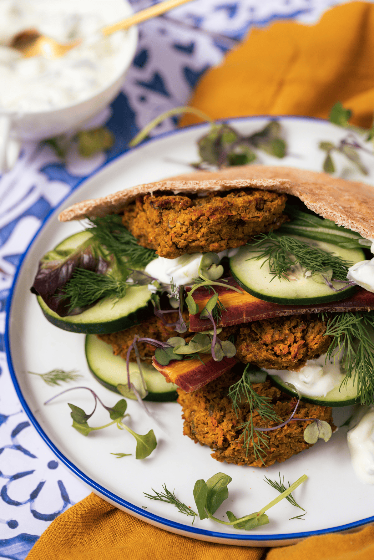 Gluten Free Falafel with Vegan Tzatziki Sauce