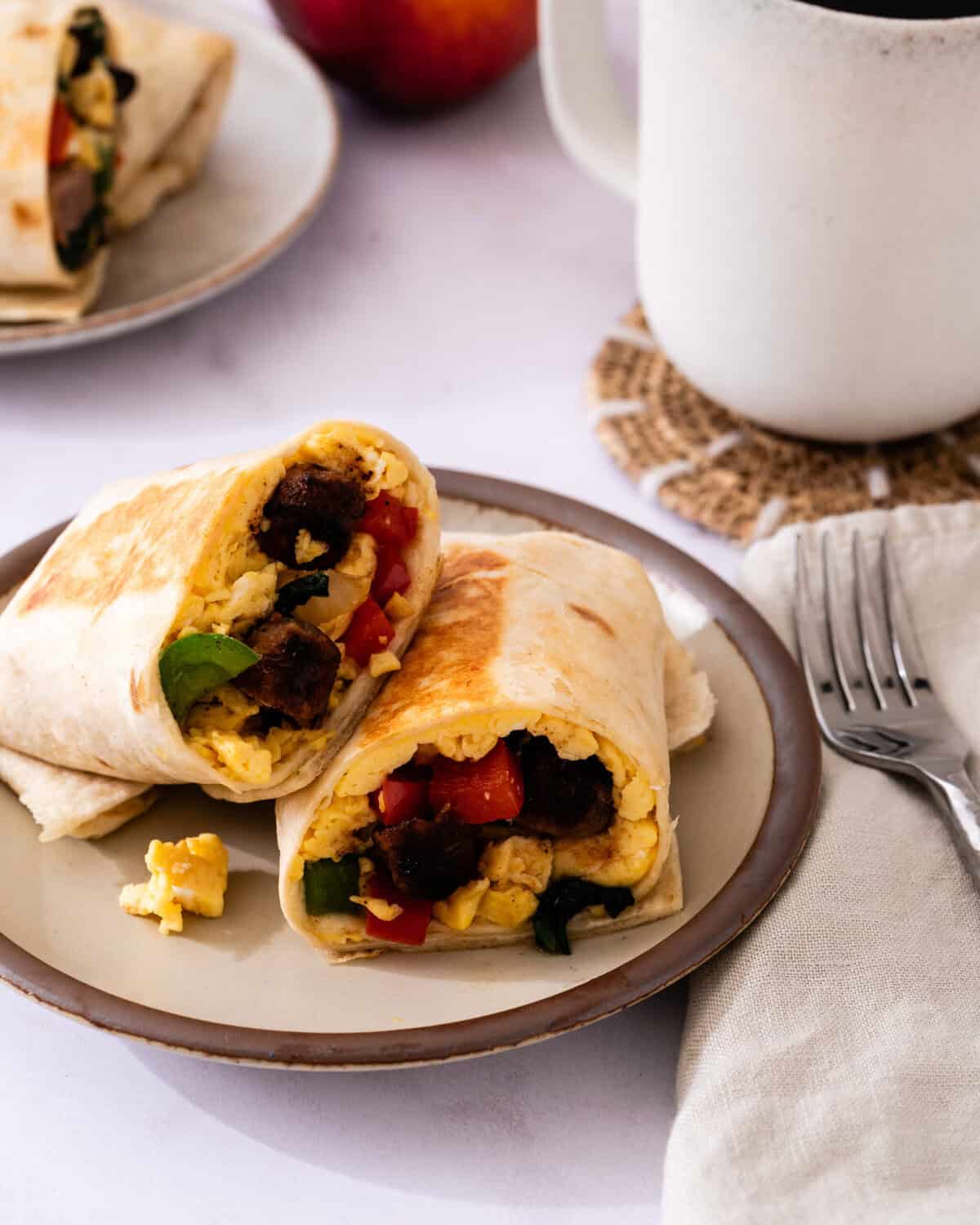 high protein breakfast burrito
