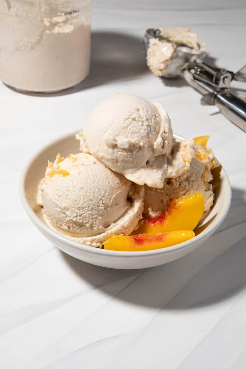 peach ninja creami protein ice cream