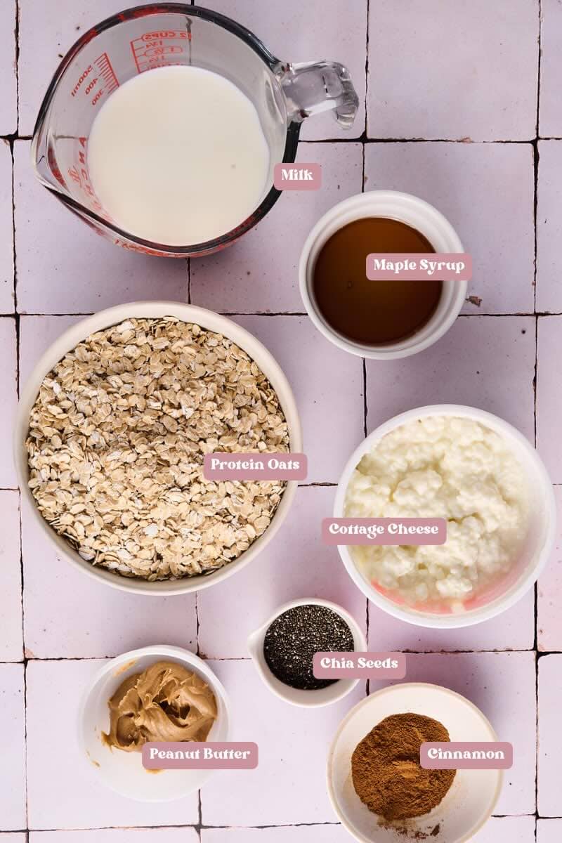 cottage cheese overnight oats ingredients