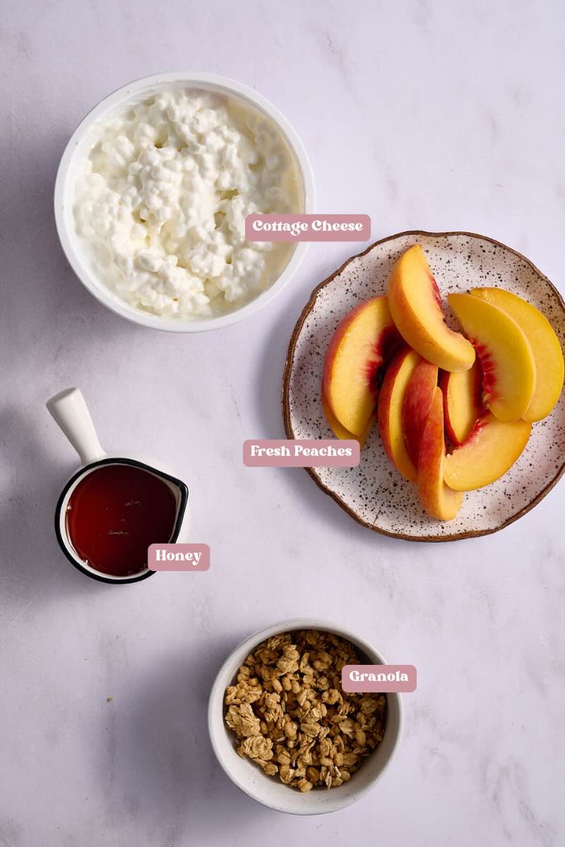 cottage cheese & peaches ingredients