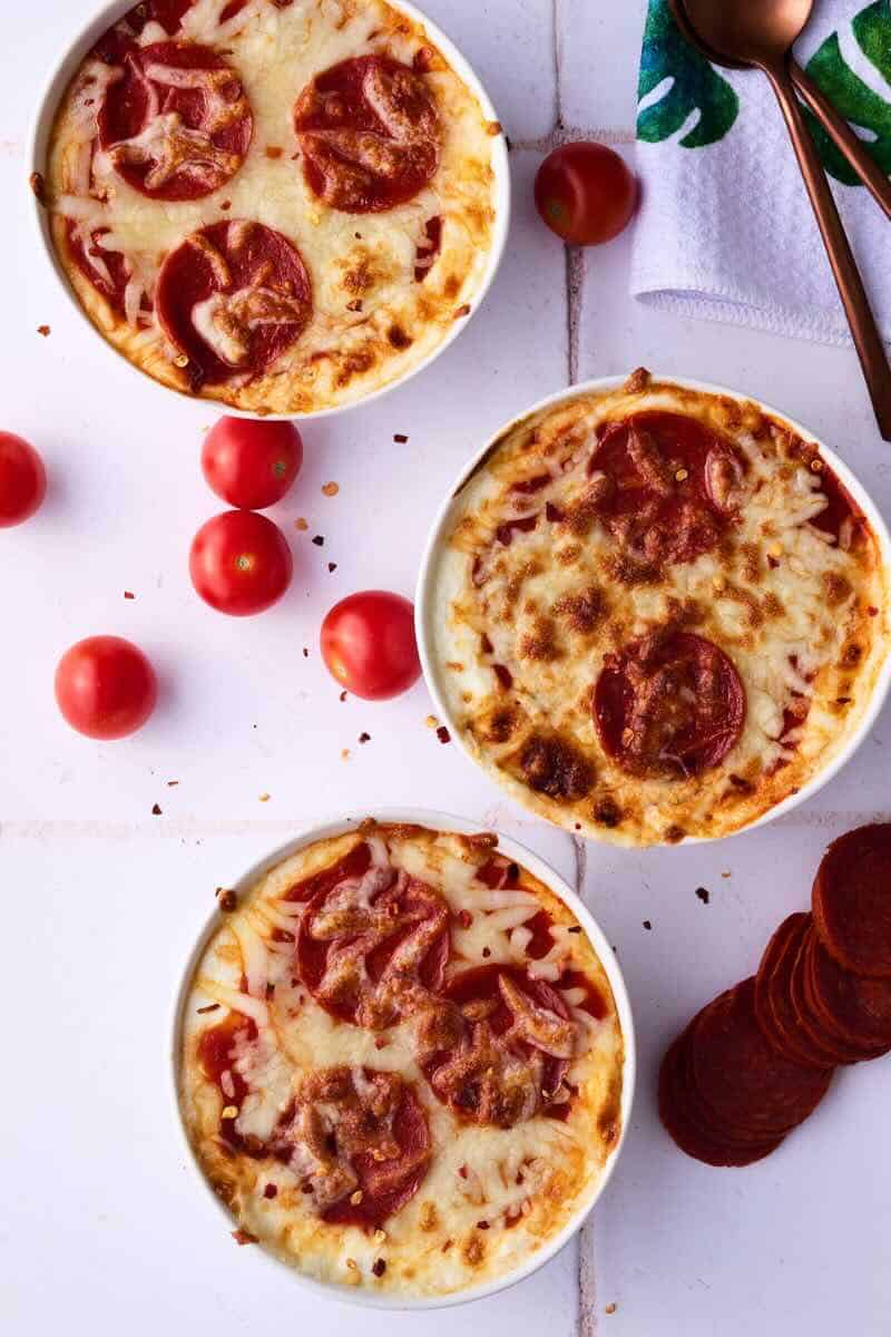 cottage cheese pizza bowls