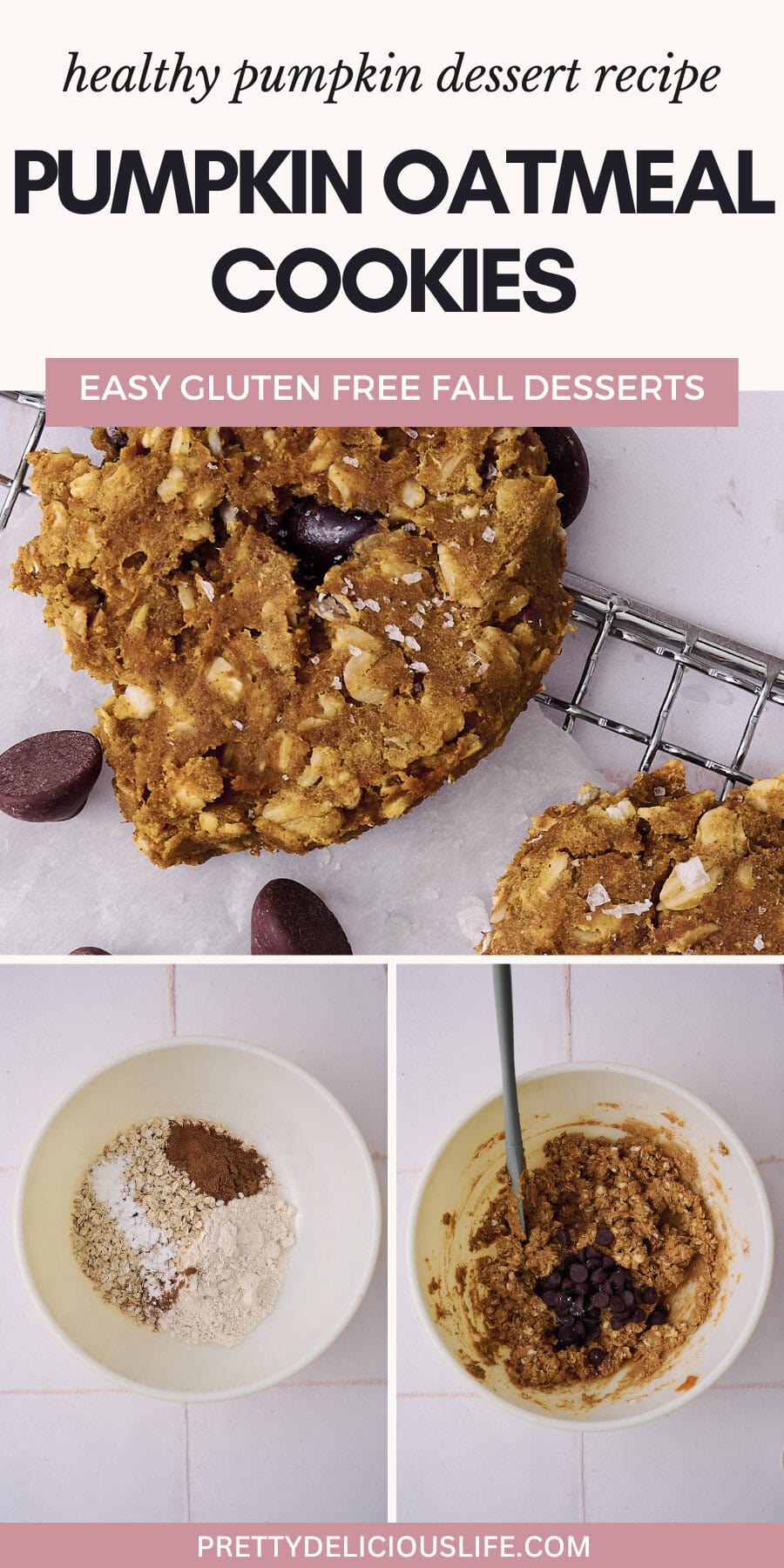 healthy pumpkin oatmeal cookies pinterest pin