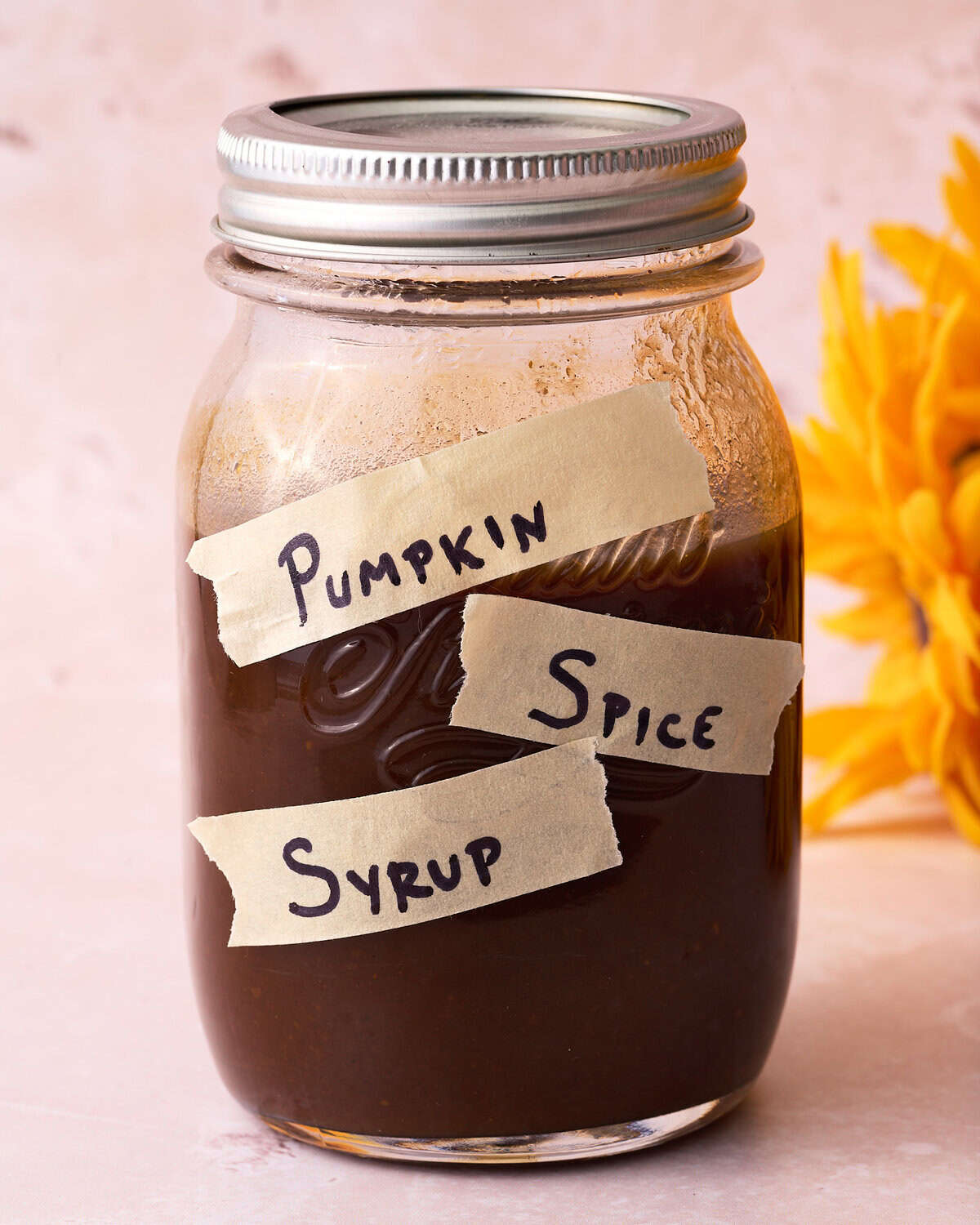 pumpkin spice syrup in a jar