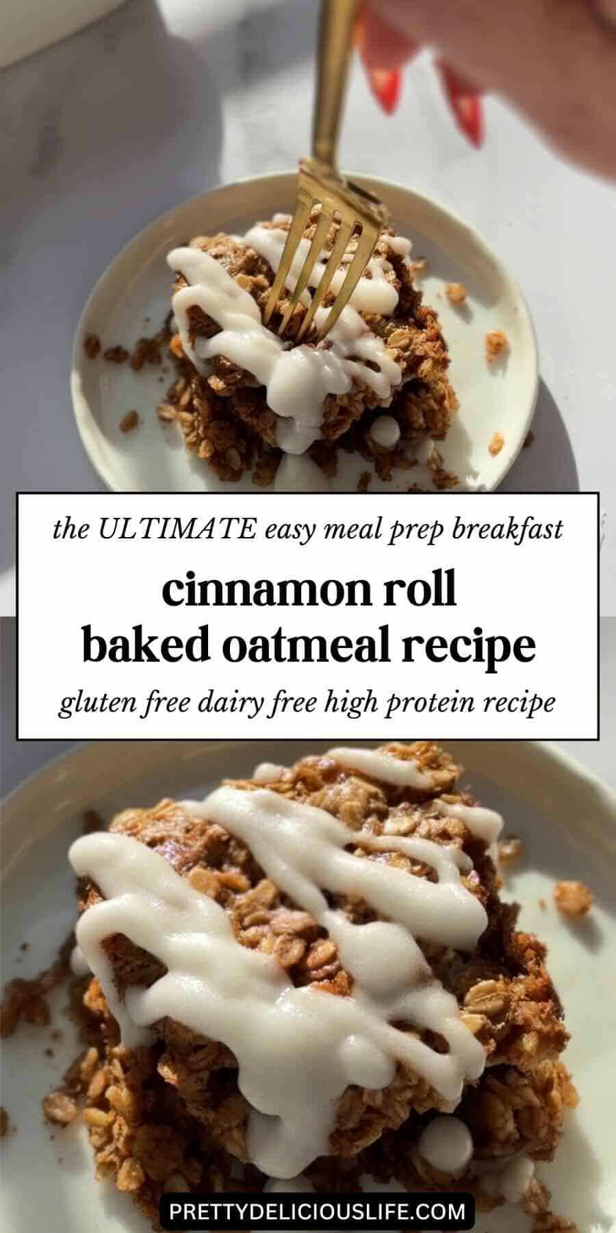cinnamon roll baked oatmeal pinterest pin