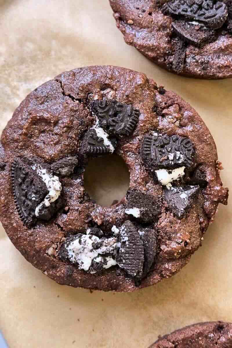 cookies and cream donuts up close