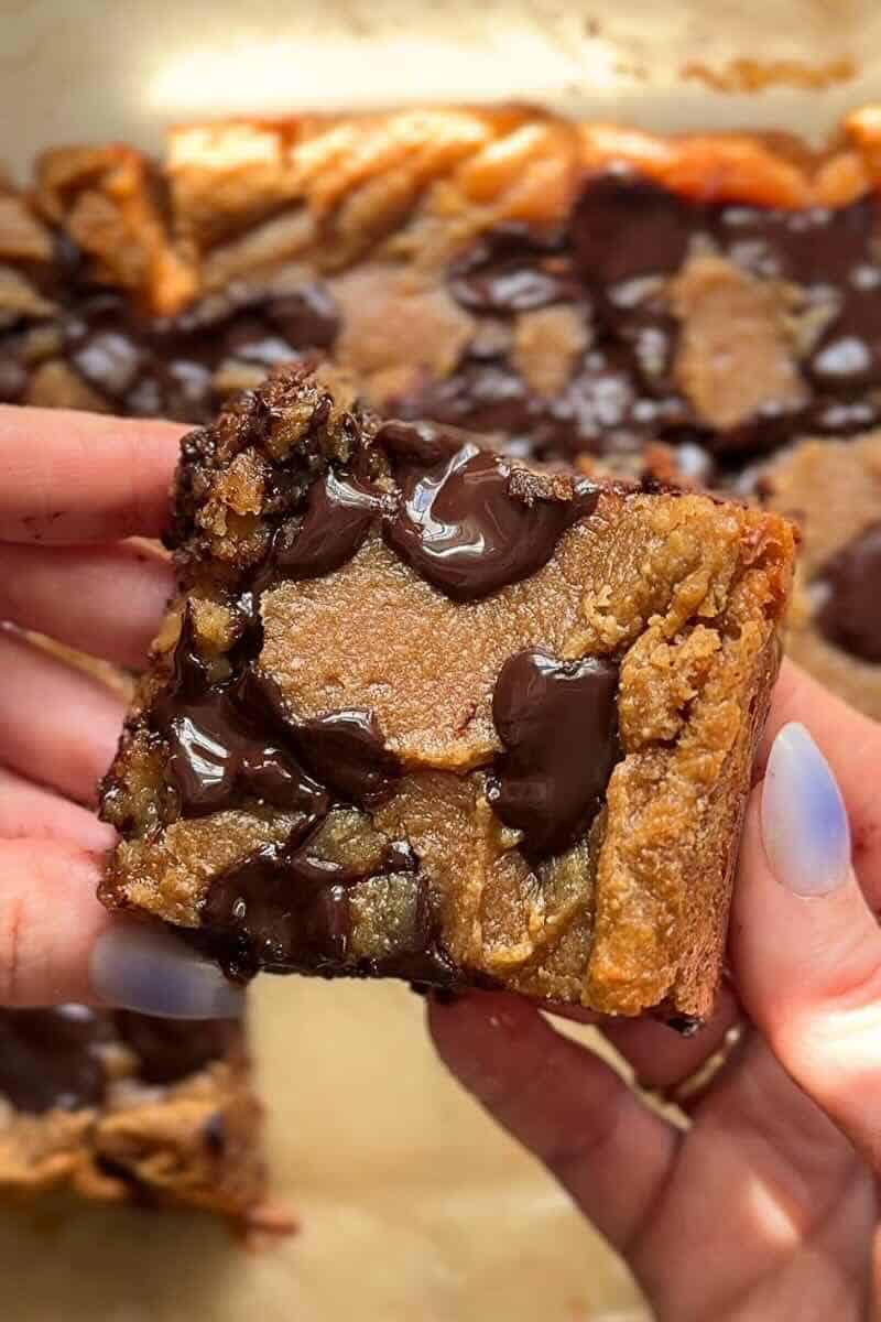 cottage cheese blondies close up