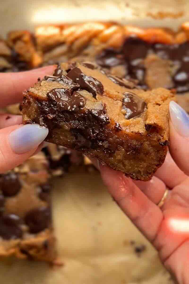 cottage cheese blondies side view