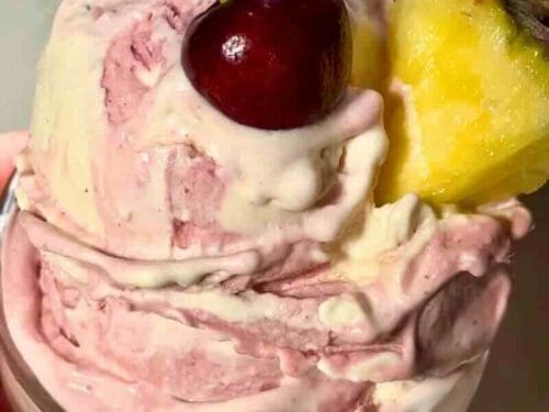 Ninja Creami Cherry Pineapple Swirl Protein Dole Whip - Pretty