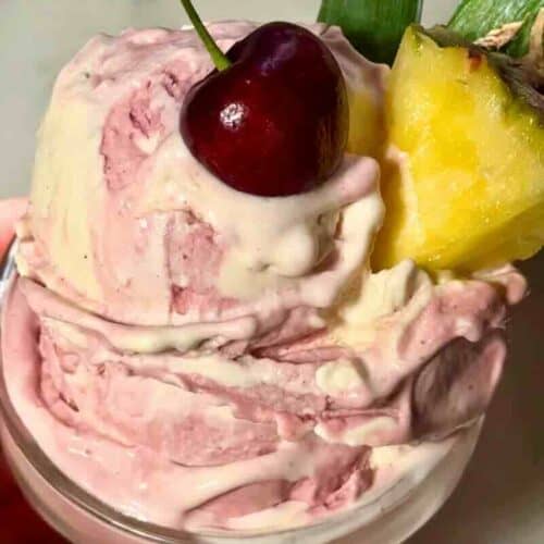 Ninja Creami Cherry Pineapple Swirl Protein Dole Whip - Pretty
