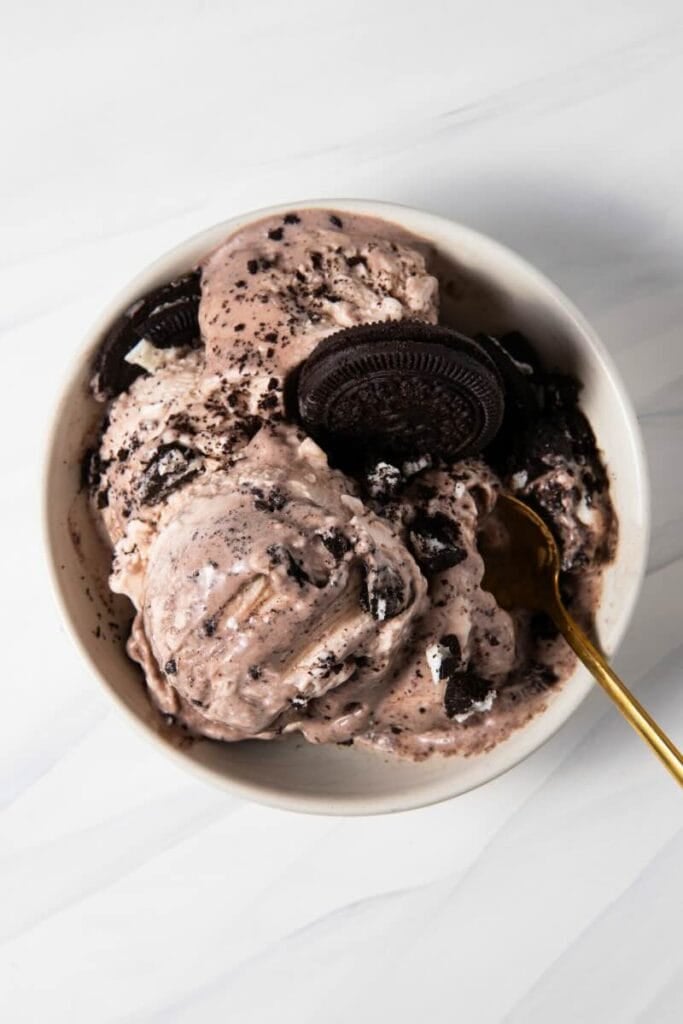 dairy free cookies and cream protein ice cream.