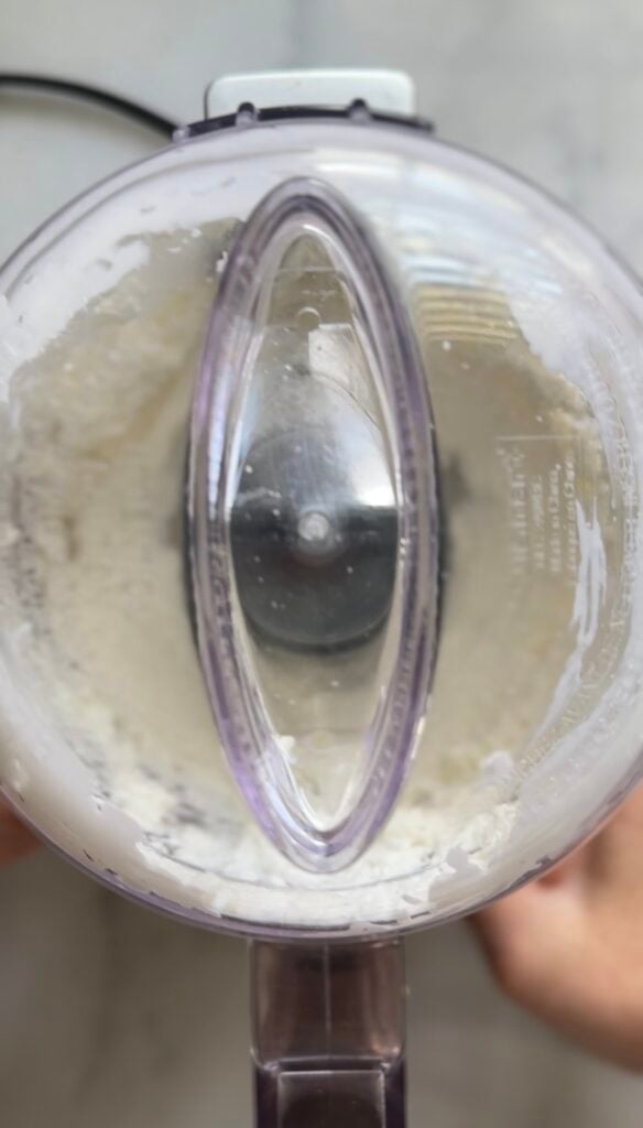 Whip the cottage cheese in the food processor for the Gluten Free Protein Banana Nut Bread.