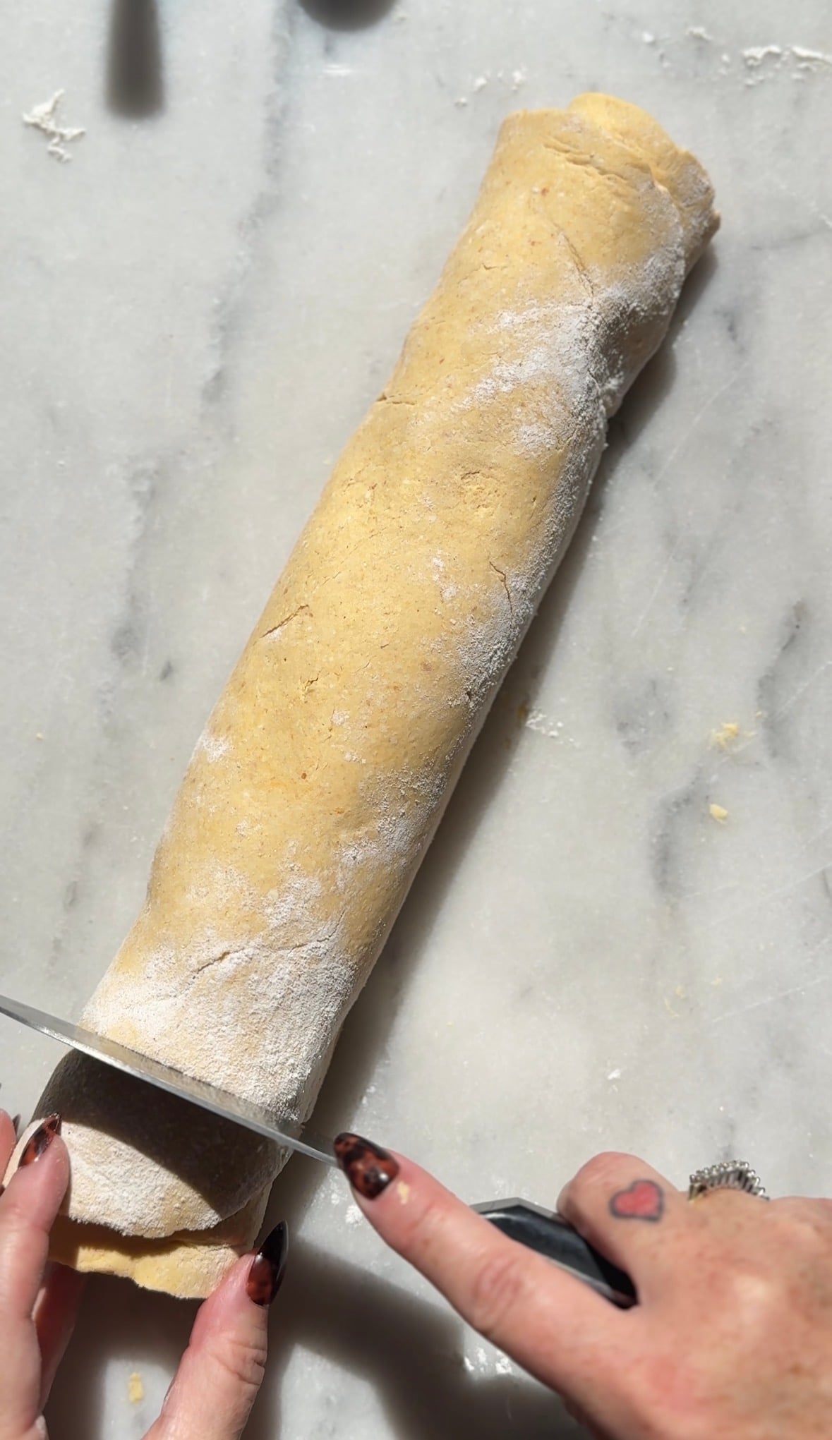 Cut the pumpkin cottage cheese cinnamon rolls up with a sharp knife into equal pieces.