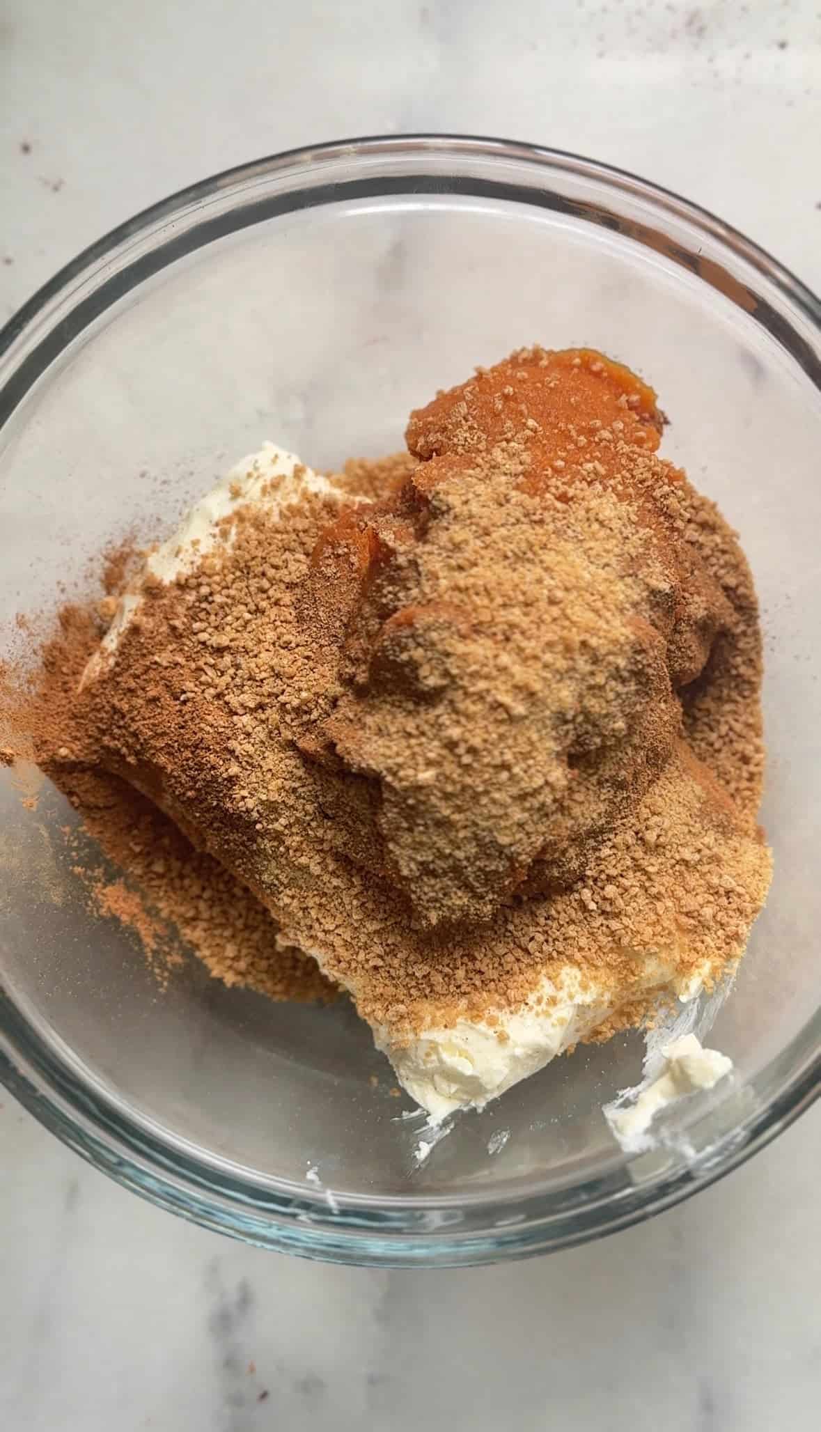 Add coconut sugar to the cream cheese base.