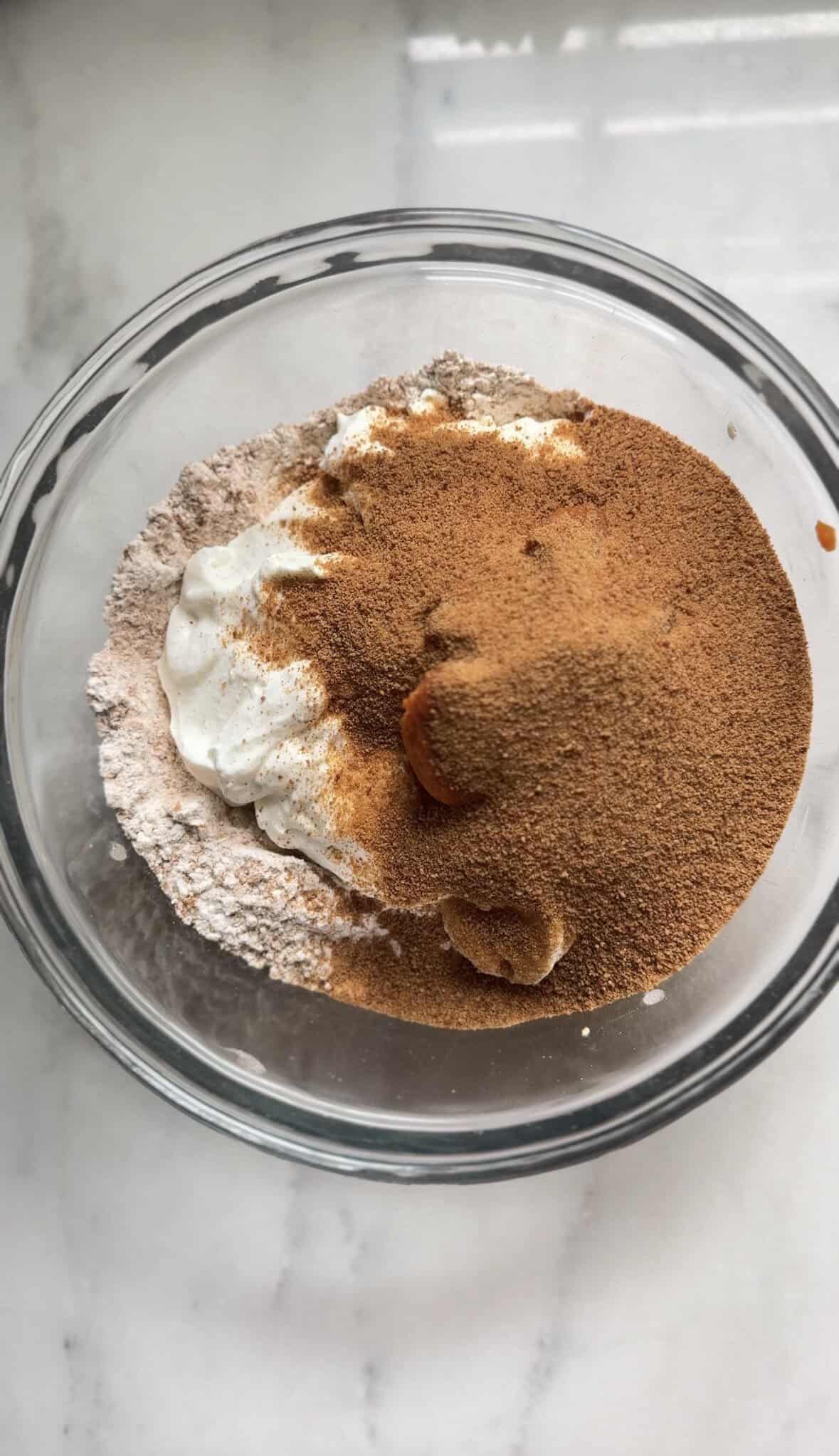 Add coconut sugar into the dry ingredients of the Pumpkin Cottage Cheese Scones.